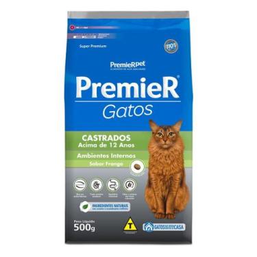 Imagem de Ração Premier Gatos Castrado +12 anos sabor Frango 500 g - PREMIER PET