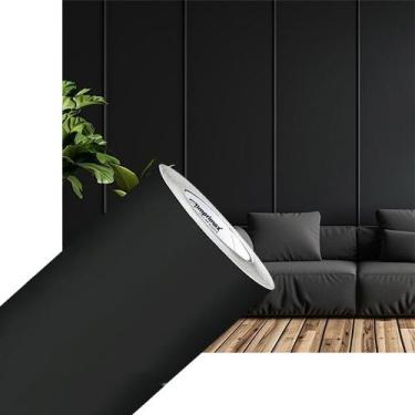 Imagem de Adesivo Vinil Papel Parede Envelopamento Preto Fosco 0,61x7m - IMPRIMA
