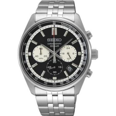 Imagem de Seiko Relógio masculino com cronógrafo SSB429P1, prata, Prata, pulseira