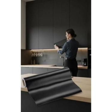 Imagem de Papel Adesivo Vinil Preto Fosco 10m - Móveis e Paredes - Congratulatio