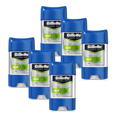Imagem de Kit 6 Desodorantes Gillette Antitranspirante Gel Hydra Aloe 86g