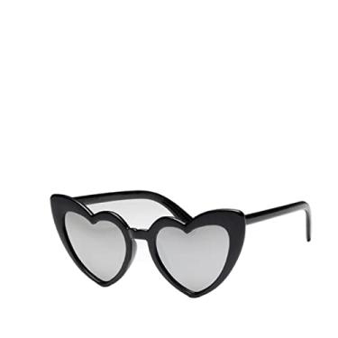 Imagem de Óculos de sol coração feminino designer óculos de sol bonito sexy retrô olho de gato vintage óculos de sol rosa feminino proteção uv400, g preto branco, china