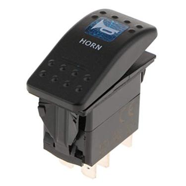 Imagem de Interruptor de Buzina com Botão de Pressão Momentâneo LED Azul à D'água para