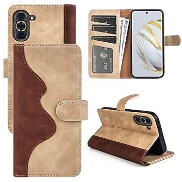 Imagem de YUNCHAO Caixa de telefone Para Huawei Nova, 10 Pro Stitching Horizontal Flip Leather Telefone capa para celular