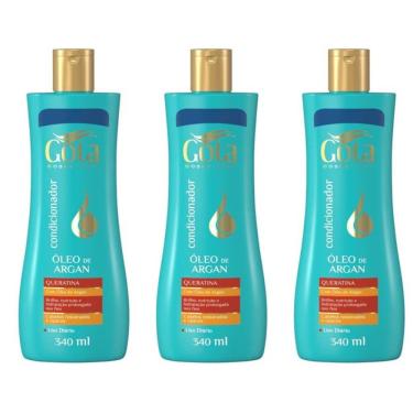 Imagem de Gota Dourada Óleo De Argan Condicionador 340ml (Kit C/03)