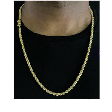 Imagem de Corrente 5mm Elo Baiano de moeda antiga camadas grossas