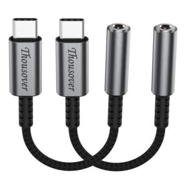 Imagem de Thousover Adaptador USB tipo C para conector de fone de ouvido fêmea de 3,5 mm