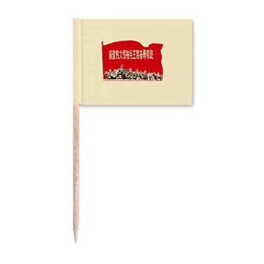 Imagem de China Red Education Propaganda Follow Toothpick Flags Marker Topper Decoração de Festa