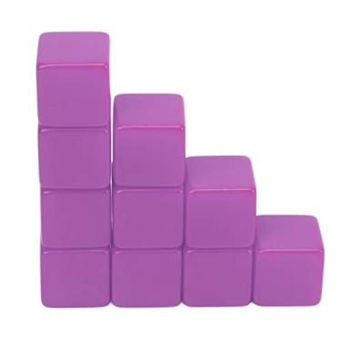 Imagem de Dado de Ensino de 16 Mm Cubo de Desenvolvimento de Inteligência Brilhante Dado de Escrita Durável Pintura Faça você Mesmo (Roxa)