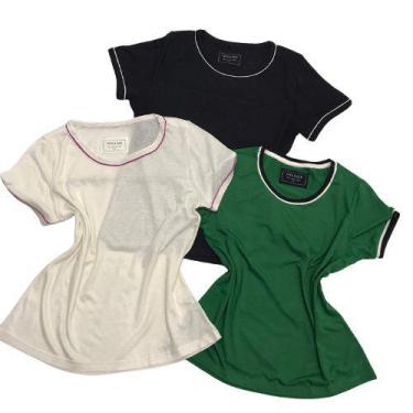 Imagem de Kit Compre 2 Camisetas T - Shirt Feminina Shoulder - Ohb