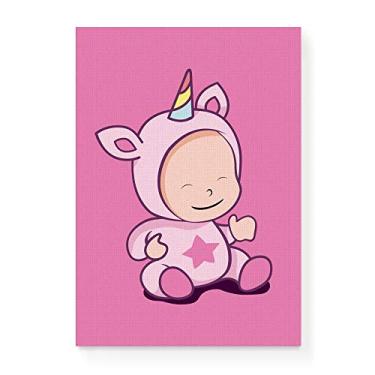 Imagem de Arte Maníacos Quadro Decorativo em Tela Canvas Babycórnio Feliz 2 - 23x16,25cm