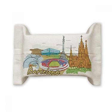 Imagem de Espanha Barcelona Monumento Aquarela Capa de Papel Facial Lenço Bolsa de Algodão