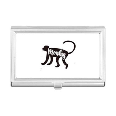 Imagem de Porta-cartões de visita com macaco preto e branco animal