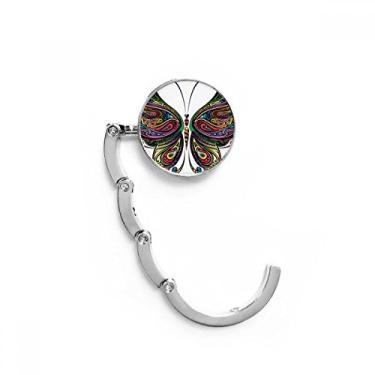 Imagem de Lindo gancho de mesa com asas decorativas coloridas de borboleta, gancho de mesa com fecho decorativo, gancho dobrável