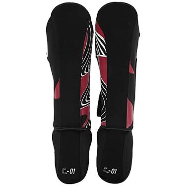 Imagem de "Kickboxing Muay Thai Leg Foot Protector, Shin Guards, MMA Training And Sparring Leg Instep Protection Pads, Martial Arts Kicking Sparring Training Gear For Adults, Boys And Girls (Red)(M)