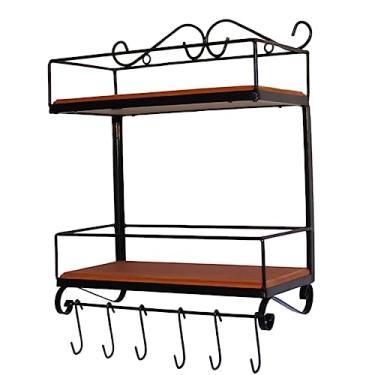 Imagem de Prateleira De Cozinha Gourmet Ferro Madeira Rústico Retangular