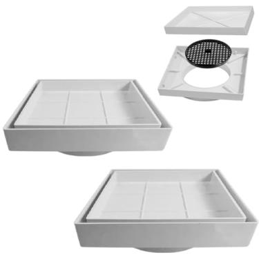 Imagem de Ralo Invisível Tampa Oculta Sifonado 15x15cm | Utilimix | Kit 02 Un