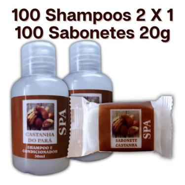 Imagem de Kit Mini Sabonete E Shampoo 2 Em 1 Motel Hotel Pousada Flowpack