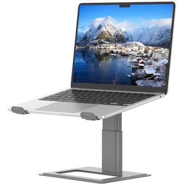 Imagem de SOUNDANCE Suporte de laptop ajustável para mesa, suporte de computador, suporte ergonômico para laptop compatível com notebook de 10 a 17,3 polegadas, cinza alumínio
