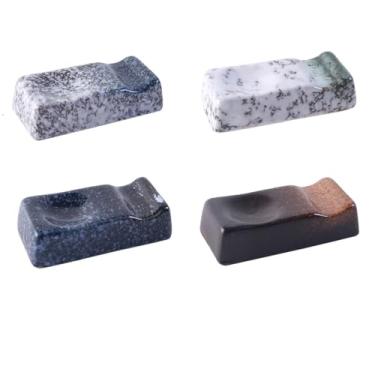 Imagem de Leadigol 4 peças de suporte de pauzinhos de cerâmica, suporte de pauzinhos estilo japonês, colher de jantar, garfos, pauzinhos, descanso de faca para bancada, utensílios de cozinha de mesa