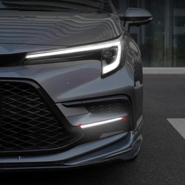 Imagem de BINQIGOO Switchback Branco/Âmbar, LED frontal, nevoeiro, luz de corrida diurna, flash dinâmico, luz de seta, compatível com acessórios híbridos Toyota Corolla 2024 SE XSE