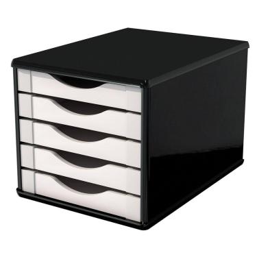 Imagem de Caixa Arquivo Gaveteiro Organizador Escritório Madeira MDF 5 Gavetas Documento A5 A4 