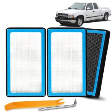 Imagem de Filtro de ar da cabine 6001C compatível com Chevy Silverado 1500 Avalanche2500 Suburban 3500 Cadillac Escalade GMC Sierra Yukon substitui filtros de ar do carro versão 2021