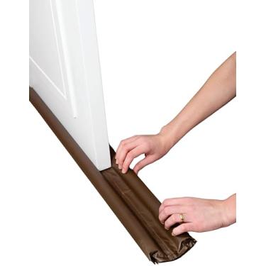 Imagem de Kit 4 Protetor de Porta Veda Porta Impermeavel contra Insetos e Poeiras Ajustavel 70cm a 120cm Preto ou Marrom (Marrom, 80cm)