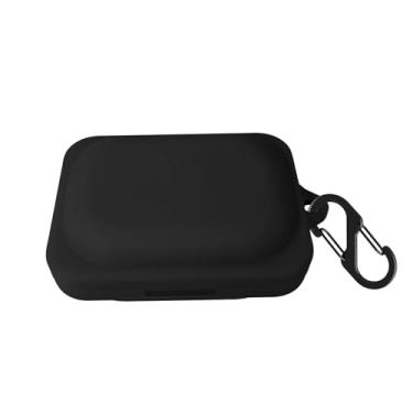 Imagem de VAEKNVG Capa de silicone para fones de ouvido Nothing Ear (a), capa protetora à prova de choque com acessórios mosquetão (preto)