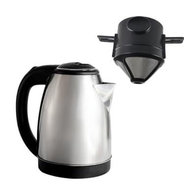 Imagem de Jarra Chaleira Elétrica de Inox 2 Litros 127V e Mini Coador de Café Reutilizável 40g Aço Inox Abas Ajustáveis