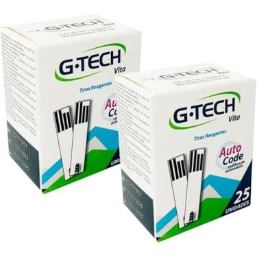 Imagem de Kit 100 Tiras Reagentes para Medição de Glicose G-Tech Vita, Teste de Glicemia