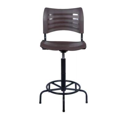 Imagem de Cadeira iso caixas alta com base de ferro  fixa para balcao recepçao m