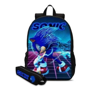 Imagem de Kit Mochila Escolar Com Estojo Infantil Sonic Volta Ás Aulas - Thuco G