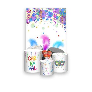 Imagem de Painel De Festa Vertical 1,50 x 2,20 + Trio De Capas Cilindro - Carnav
