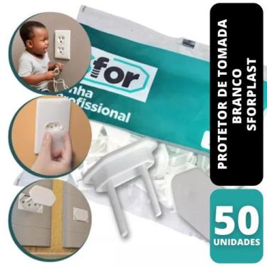 Imagem de 50 Protetor Tomada Bebe Segurança Sforplast