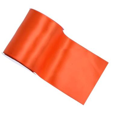 Imagem de YAMA Fita de cetim de dupla face laranja, 10 cm e 5 metros, ótima para artesanato, laços, buquê de flores, casamento, decoração de casa, embrulho de presente