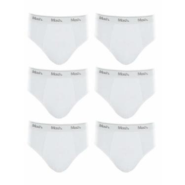 Imagem de Kit com 6 Cuecas Mash Slip 7358 Algodão, Branco, P