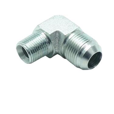 Imagem de CDQBWKJGFJ 2 peças JIC macho de 3/10.2 cm (1-1/40.6 cm-12 Tpi) x 1/5.1 cm macho NPT encaixe hidráulico adaptador de tubo de cotovelo de 37° flare a 90°