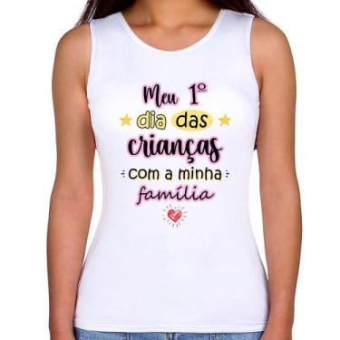 Imagem de Regata Feminina Meu primeiro dia das crianças (rosa) - Foca na Moda, B