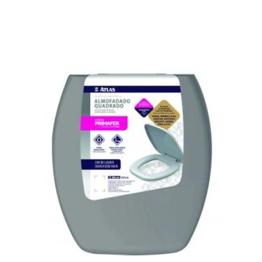 Imagem de Assento Sanitário Tampa De Vaso Almofadado Quadrado Cinza - Atlas