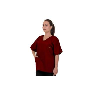 Imagem de Blusa Pijama Cirúrgico Magenta Oxford Não Amassa Seca Rápido Artipé - 