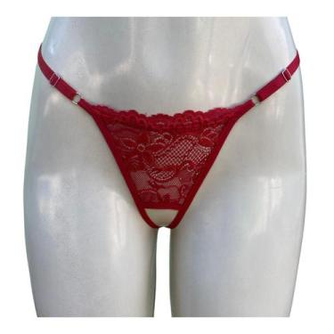 Imagem de Calcinha Sexy Aberta Namoradeira Renda Feminina Sensual com abertura M