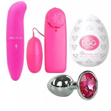 Imagem de Kit Vibrador Feminino Ponto G + Bullet Cápsula Clitoriano + Egg Mastur