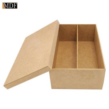 Imagem de Caixa Retangular com 1 Divisória para Vinho e Taça 35x20x10 Mdf Madeir