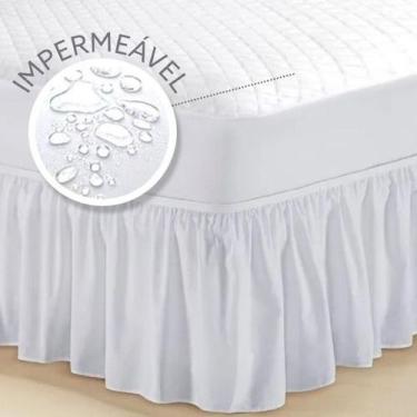 Imagem de Conjunto Capa para Colchão Impermeável Matelada Casal + Saia box Branc