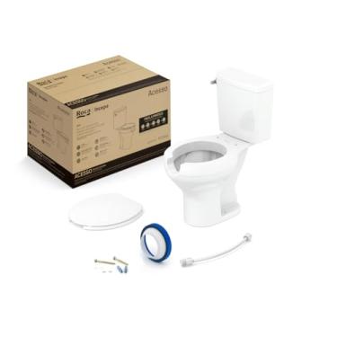 Imagem de Kit de Bacia com Caixa Acionamento Lateral Assento PP com Abertura Frontal e Complementos de Instalação Acesso