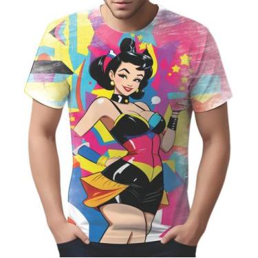 Imagem de Camiseta Camisa Tshirt Pin Up Mu.lher Morena Pop Art Moda 7 - Enjoy Sh