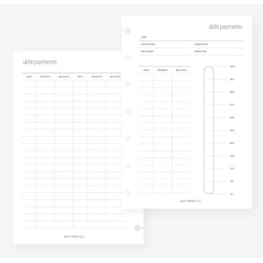 Imagem de Mini Happy Planner Refil para agenda de pagamentos de dívidas para caderno de 7 discos 11 x 17 cm