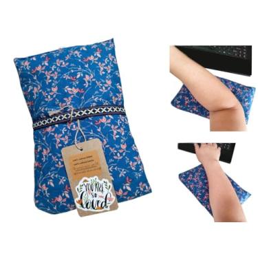 Imagem de Almofadas de braço universais para mesa teclado de computador descanso de pulso mouse suporte de pulso 100% algodão saco confortável ergonômico descanso de cotovelo amigável cuidados com a pele