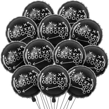 Imagem de Hungdao 6 Pcs Football Balloons Set Foil Field Football Party Decorations Black and White Football Balloons for Tailgate Game Day Football Theme Supplies Birthday Party Decorations
